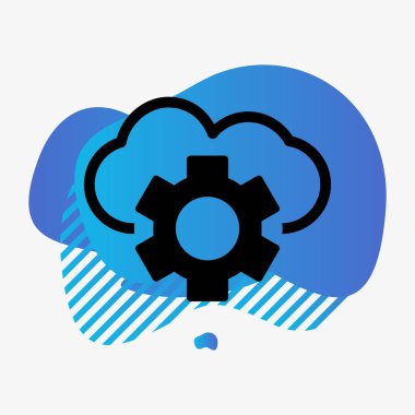 soyut arkaplanda bulut ayarı simgesi izole edildi