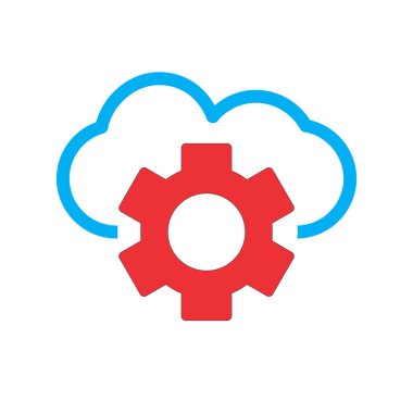 soyut arkaplanda bulut ayarı simgesi izole edildi