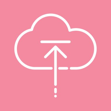 Soyut arkaplanda Bulut Yukarı simgesi izole edildi