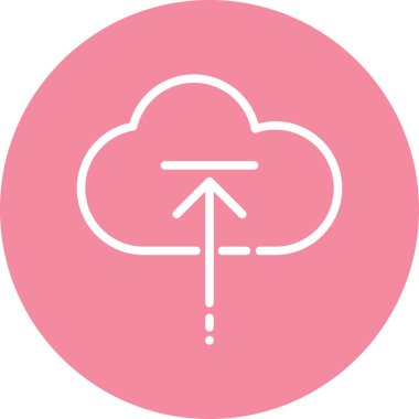 Soyut arkaplanda Bulut Yukarı simgesi izole edildi