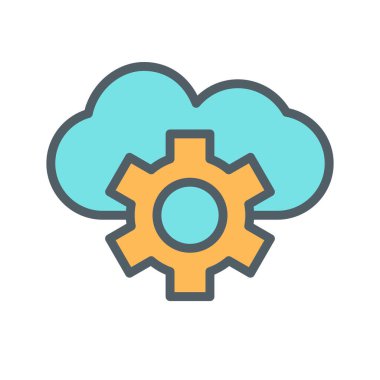 soyut arkaplanda bulut ayarı simgesi izole edildi