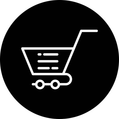  Soyut arkaplanda Trolley simgesi izole edildi