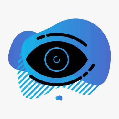  Soyut arkaplanda göz simgesi izole edildi