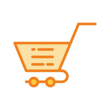  Soyut arkaplanda Trolley simgesi izole edildi