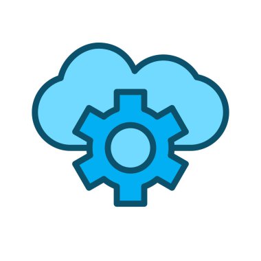 soyut arkaplanda bulut ayarı simgesi izole edildi