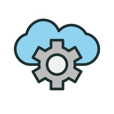 soyut arkaplanda bulut ayarı simgesi izole edildi