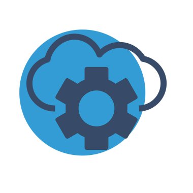 soyut arkaplanda bulut ayarı simgesi izole edildi