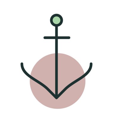 Çapa simgesi soyut arkaplanda izole edildi