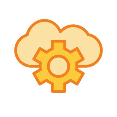 soyut arkaplanda bulut ayarı simgesi izole edildi