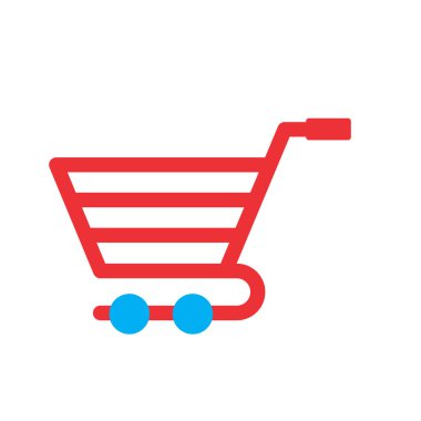  Soyut arkaplanda Trolley simgesi izole edildi