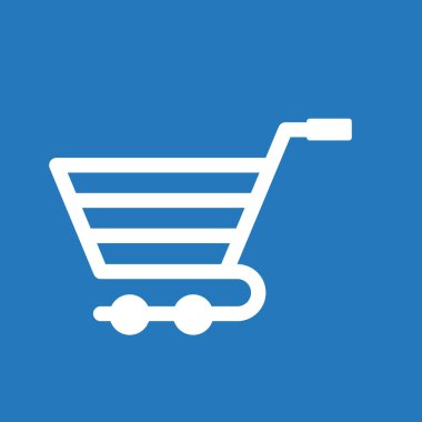  Soyut arkaplanda Trolley simgesi izole edildi