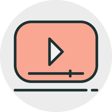  Soyut arkaplanda çokluortam simgesi izole edildi