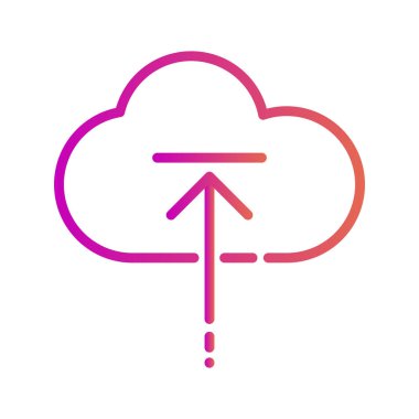 Soyut arkaplanda Bulut Yukarı simgesi izole edildi