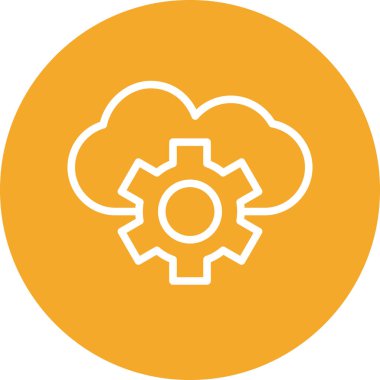 soyut arkaplanda bulut ayarı simgesi izole edildi