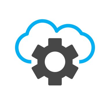 soyut arkaplanda bulut ayarı simgesi izole edildi