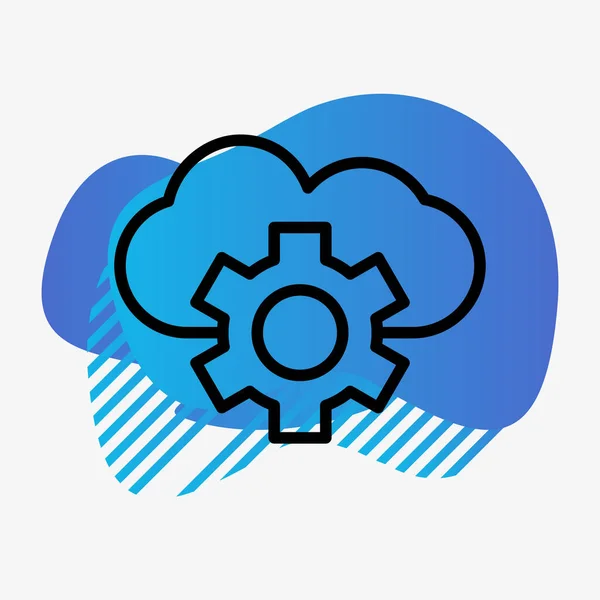 Cloud setting icon isolated on abstract background — Stock Vector