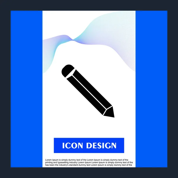 Ikona tužky izolovaná na abstraktním pozadí — Stockový vektor