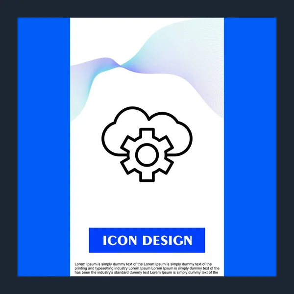 Nube ajuste icono aislado en fondo abstracto — Vector de stock