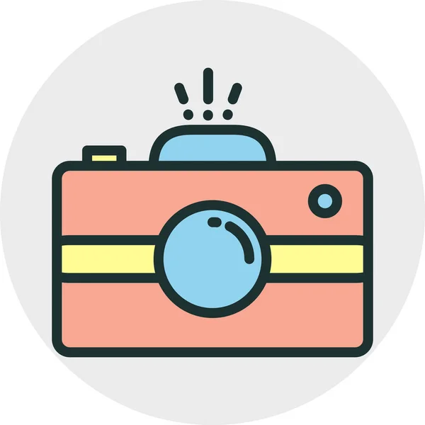 Ícone da câmera isolado em fundo abstrato — Vetor de Stock