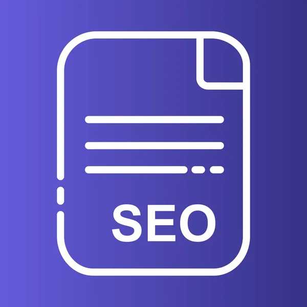 Ícone de arquivo Seo isolado em fundo abstrato — Vetor de Stock