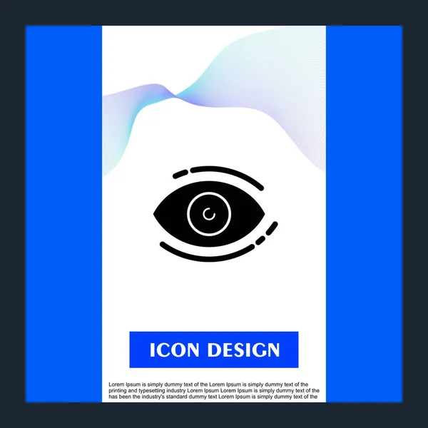 Icono del ojo aislado sobre fondo abstracto — Vector de stock