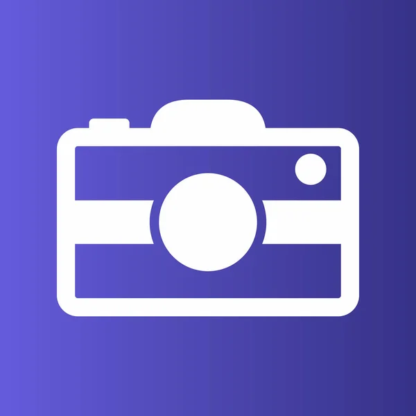 Icona della fotocamera isolata su sfondo astratto — Vettoriale Stock