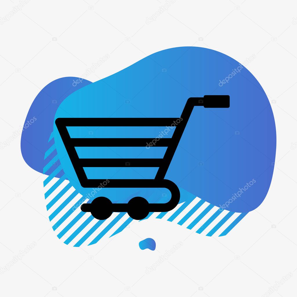  Trolley icon isolated on abstract background