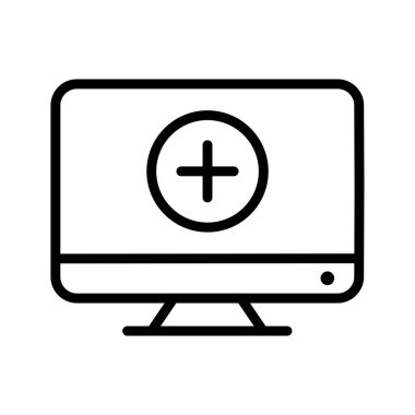 tıbbi LCD simgesi soyut arkaplanda izole edildi