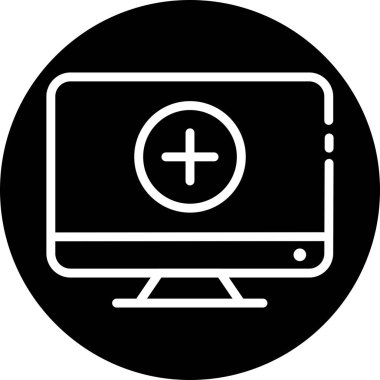 tıbbi LCD simgesi soyut arkaplanda izole edildi