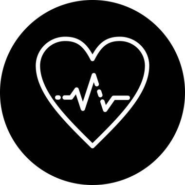 Soyut arkaplanda kalp atışı simgesi izole edildi