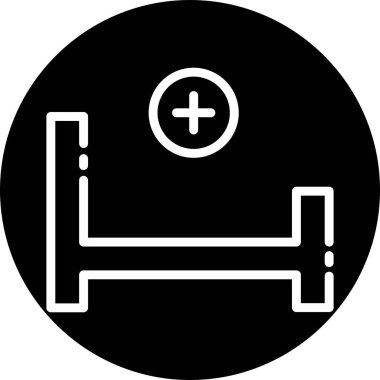 Hastane yatak simgesi soyut arkaplanda izole edildi