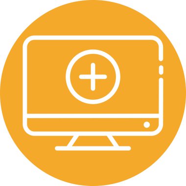 tıbbi LCD simgesi soyut arkaplanda izole edildi