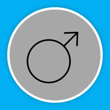 Soyut arkaplanda erkek simgesi izole edildi