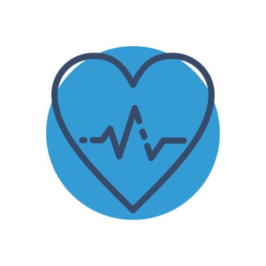 Soyut arkaplanda kalp atışı simgesi izole edildi