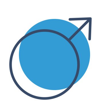 Soyut arkaplanda erkek simgesi izole edildi