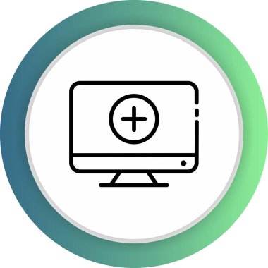 tıbbi LCD simgesi soyut arkaplanda izole edildi