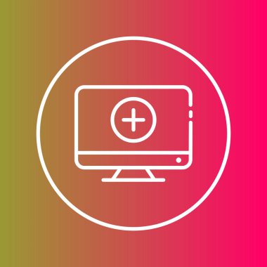 tıbbi LCD simgesi soyut arkaplanda izole edildi
