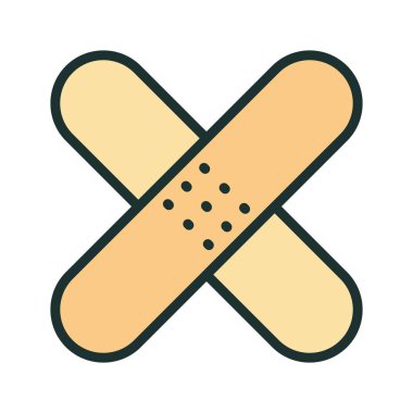 Soyut arkaplanda bandaj simgesi izole edildi