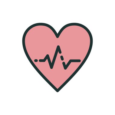 Soyut arkaplanda kalp atışı simgesi izole edildi
