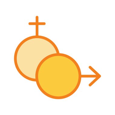 Soyut arkaplanda erkek kadın simgesi izole edildi