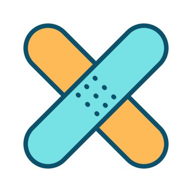 Soyut arkaplanda bandaj simgesi izole edildi