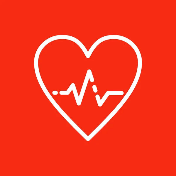 Herzschlag-Symbol isoliert auf abstraktem Hintergrund — Stockvektor