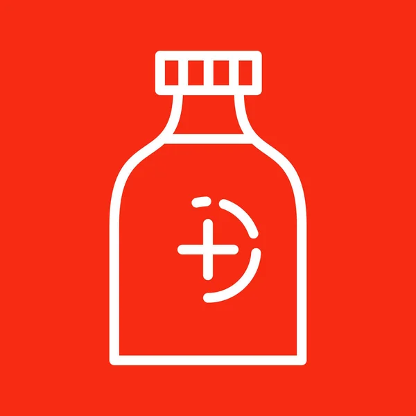 Icona bottiglia madicane isolato su sfondo astratto — Vettoriale Stock