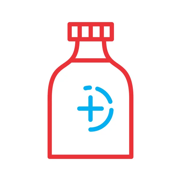 Madicane fles pictogram geïsoleerd op abstracte achtergrond — Stockvector