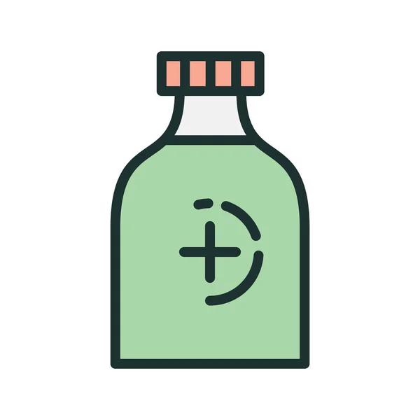 Madicane fles pictogram geïsoleerd op abstracte achtergrond — Stockvector