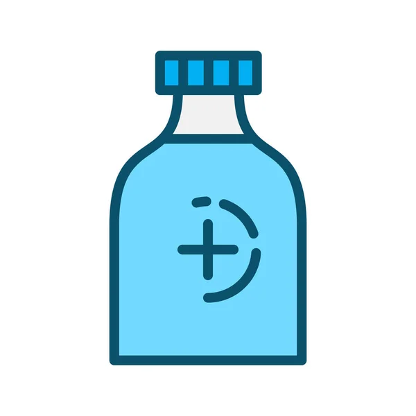 Madicane fles pictogram geïsoleerd op abstracte achtergrond — Stockvector