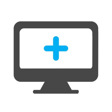 tıbbi LCD simgesi soyut arkaplanda izole edildi