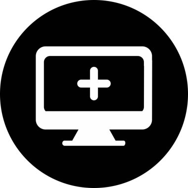 tıbbi LCD simgesi soyut arkaplanda izole edildi