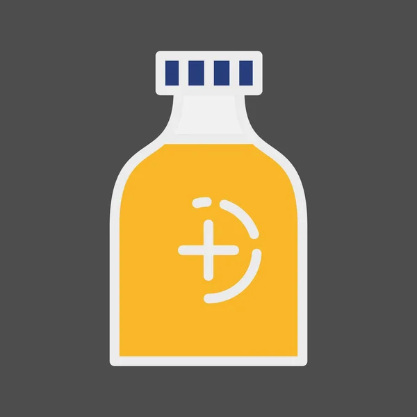 Icono de la botella de madicane aislado sobre fondo abstracto — Vector de stock