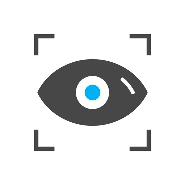 Icono del ojo aislado sobre fondo abstracto — Vector de stock